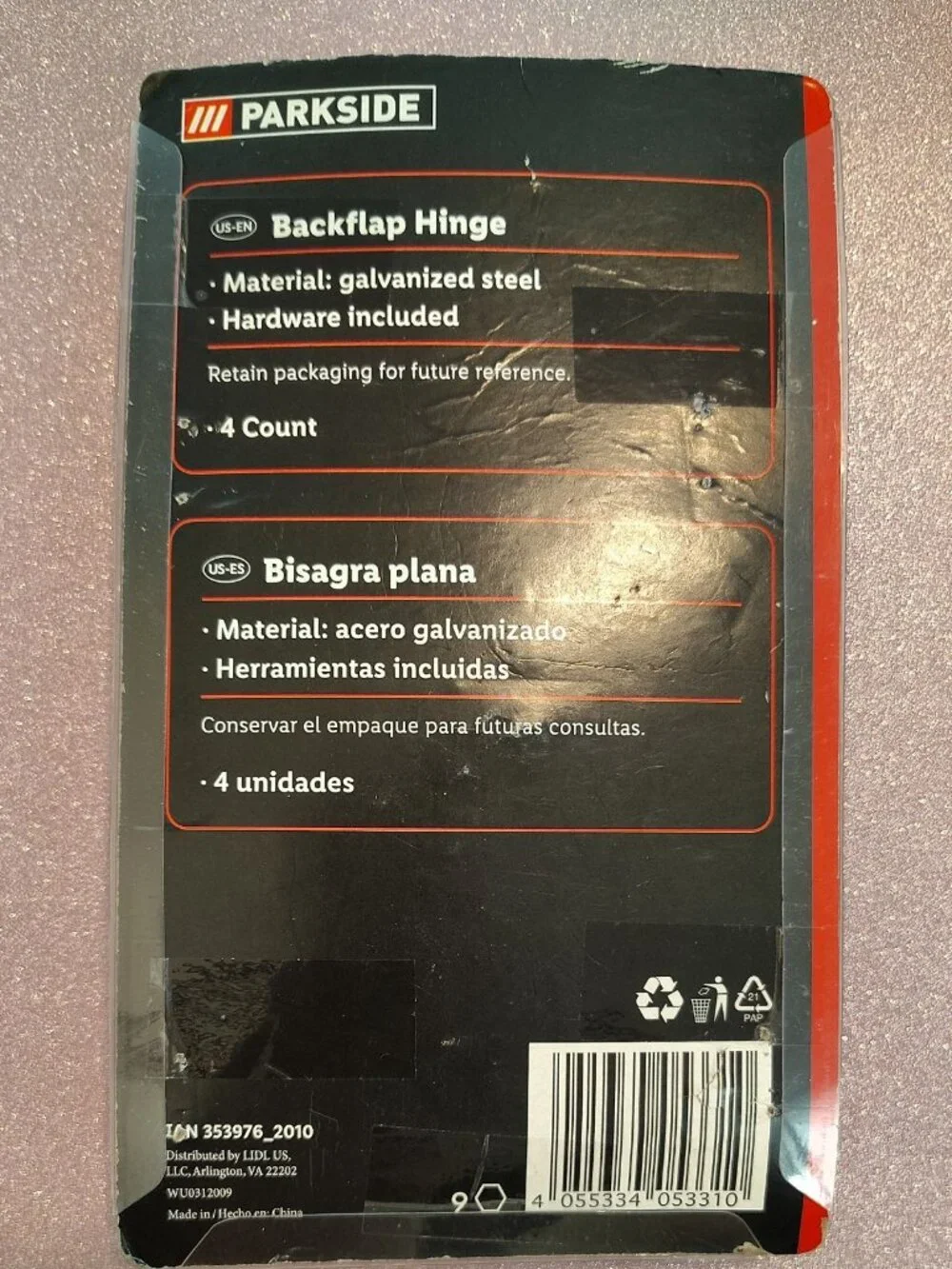4Pcs 135x35 mm Hinges Hardware Face Mount Galvanized Steel F28
